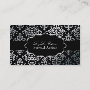 PixDezines Faux Zilver Josephine Damask/DIY kleur Visitekaartje