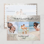 PixDezines faux zilver/trouwfoto's dank u Briefkaart (Voorkant / Achterkant)