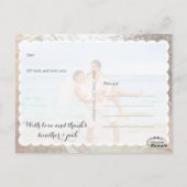 PixDezines faux zilver/trouwfoto's dank u Briefkaart (Achterkant)
