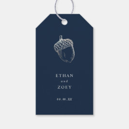 PixDezines Faux Zilveren Eikel/DIY Achtergrondkleu Cadeaulabel