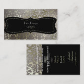 PixDezines faux zilveren flora damast/diy kleur Visitekaartje (Voorkant / Achterkant)