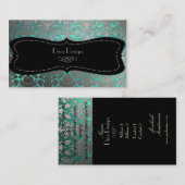 PixDezines faux zilveren flora damast/diy kleur Visitekaartje (Voorkant / Achterkant)