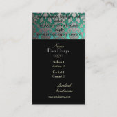 PixDezines faux zilveren flora damast/diy kleur Visitekaartje (Achterkant)
