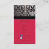 PixDezines faux zilveren flora damast/diy kleur Visitekaartje (Achterkant)