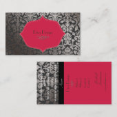 PixDezines faux zilveren flora damast/diy kleur Visitekaartje (Voorkant / Achterkant)