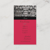 PixDezines faux zilveren flora damast/diy kleur Visitekaartje (Achterkant)