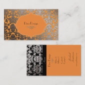 PixDezines faux zilveren flora damast/diy kleur Visitekaartje (Voorkant / Achterkant)