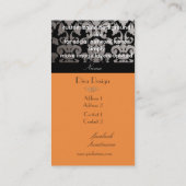 PixDezines faux zilveren flora damast/diy kleur Visitekaartje (Achterkant)