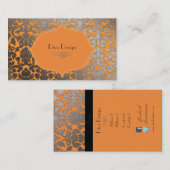 PixDezines faux zilveren flora damast/diy kleur Visitekaartje (Voorkant / Achterkant)