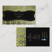 PixDezines faux zilveren flora damast/diy kleur Visitekaartje (Voorkant / Achterkant)