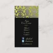 PixDezines faux zilveren flora damast/diy kleur Visitekaartje (Achterkant)
