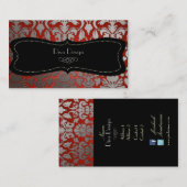 PixDezines faux zilveren flora damast/diy kleur Visitekaartje (Voorkant / Achterkant)