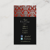 PixDezines faux zilveren flora damast/diy kleur Visitekaartje (Achterkant)