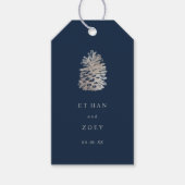 PixDezines faux zilveren pinecone/dankjewel/doe-he Cadeaulabel (Voorkant)