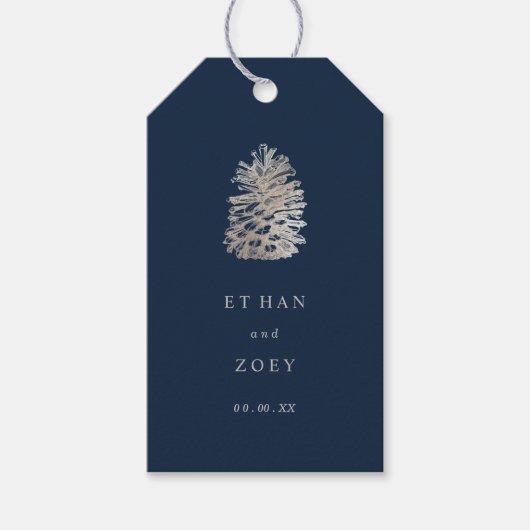 PixDezines faux zilveren pinecone/dankjewel/doe-he Cadeaulabel (Voorkant)
