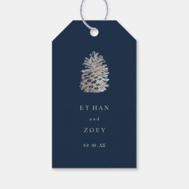 PixDezines faux zilveren pinecone/dankjewel/doe-he Cadeaulabel