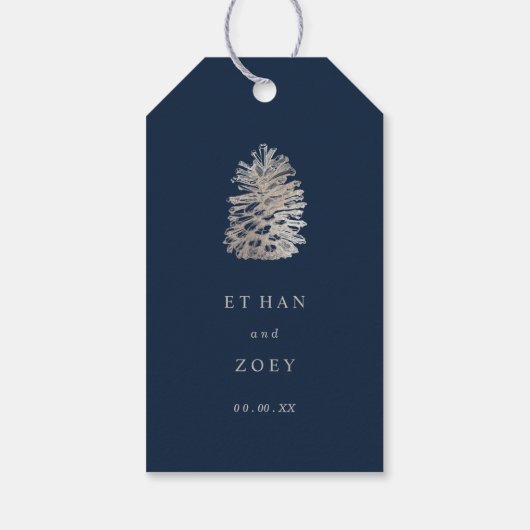 PixDezines faux zilveren pinecone/dankjewel/doe-he Cadeaulabel (Achterkant)