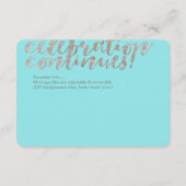 PixDezines faux zilveren prinses kroonreceptie Informatiekaartje (Achterkant)