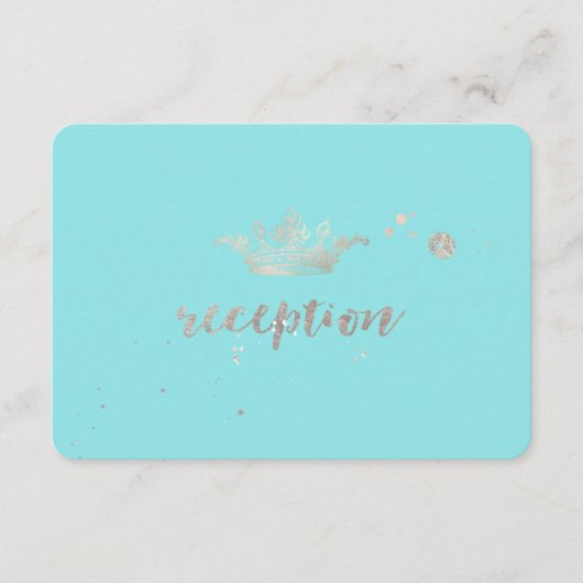 PixDezines faux zilveren prinses kroonreceptie Informatiekaartje (Voorkant)