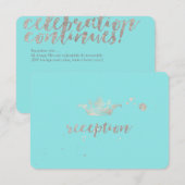 PixDezines faux zilveren prinses kroonreceptie Informatiekaartje (Voorkant / Achterkant)