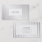 PixDezines faux zilveren strepen Visitekaartje (Voorkant / Achterkant)