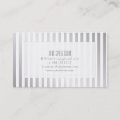 PixDezines faux zilveren strepen Visitekaartje (Achterkant)