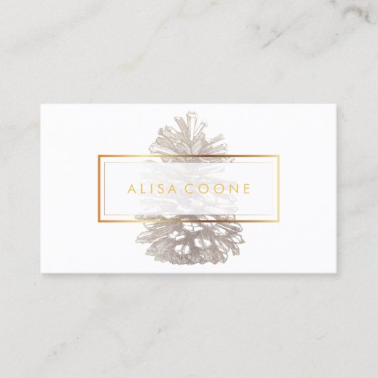 PixDezines faux zilverpinecones Visitekaartje (Voorkant)