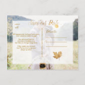 PixDezines FauxGold Herfst Foliage/Bewaar onze dat Aankondigingskaart (Achterkant)