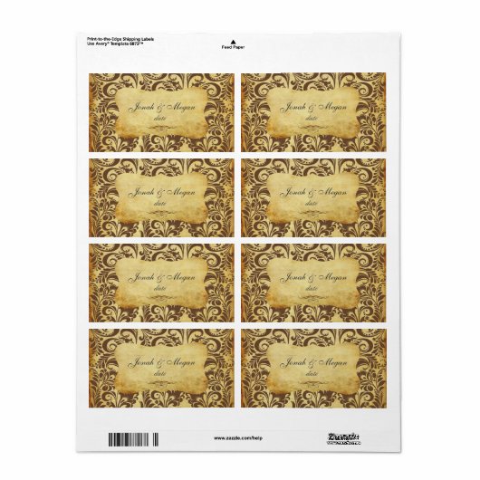 PixDezines Felina, Faux Silver Fidora Damask Etiket (Full Sheet)