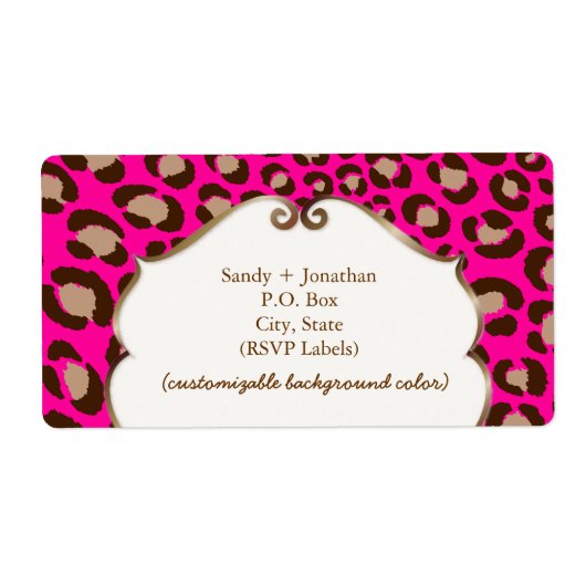 PixDezines Felina, hete roze luipaard print Etiket (Voorkant)