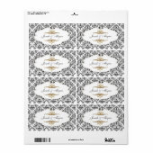 PixDezines Felina, zwart + pareldamast 14 Etiket (Full Sheet)