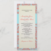 PixDezines Fidora Blue+Coral  Damask Kaart (Achterkant)