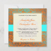 PixDezines Fidora Blue+Oranje Damask Kaart (Achterkant)