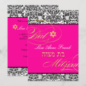PixDezines Fidora Damask, Bat Mitzvah/DIY kleur Kaart (Voorkant / Achterkant)