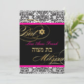 PixDezines Fidora Damask, Bat Mitzvah/ DIY kleur Kaart (Staand voorkant)