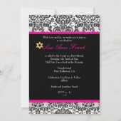 PixDezines Fidora Damask, Bat Mitzvah/ DIY kleur Kaart (Achterkant)