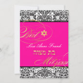PixDezines Fidora Damask, Bat Mitzvah/DIY kleur Kaart (Voorkant)