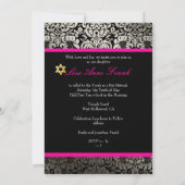 PixDezines Fidora Damask, Bat Mitzvah/DIY kleur Kaart (Achterkant)