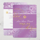 PixDezines Fidora Damask, Bat Mitzvah/ doe-het-zel Kaart (Voorkant / Achterkant)