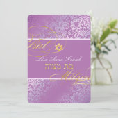 PixDezines Fidora Damask, Bat Mitzvah/ doe-het-zel Kaart (Staand voorkant)