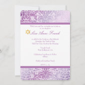 PixDezines Fidora Damask, Bat Mitzvah/ doe-het-zel Kaart (Achterkant)