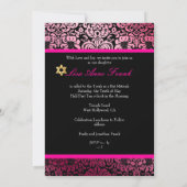 PixDezines Fidora Damask, Bat Mitzvah/ doe-het-zel Kaart (Achterkant)