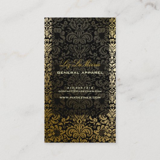 PixDezines Fidora Damask/DIY achtergrondkleur Visitekaartje (Voorkant)