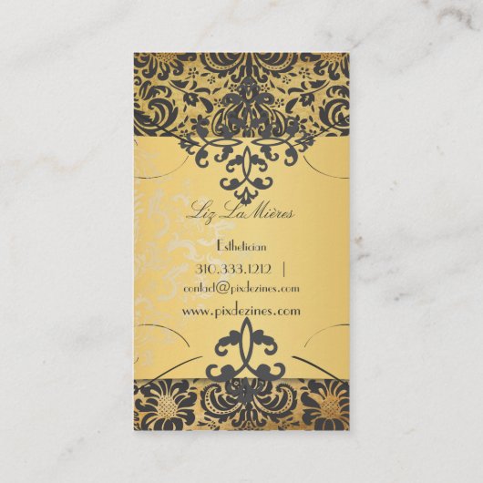 PixDezines Fidora Damask/faux parchment Visitekaartje (Achterkant)