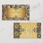 PixDezines Fidora Damask/faux parchment Visitekaartje (Voorkant / Achterkant)