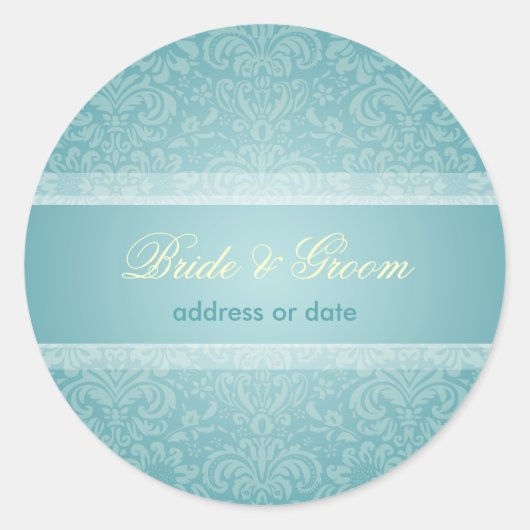 PixDezines Fidora  Damask Ronde Sticker (Voorkant)