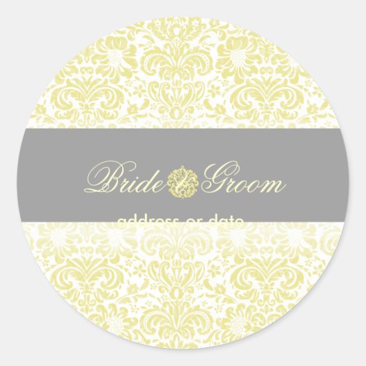 PixDezines Fidora  Damask Ronde Sticker (Voorkant)