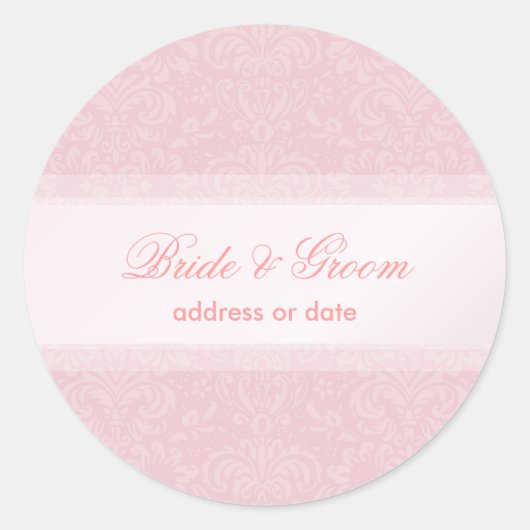 PixDezines Fidora  Damask Ronde Sticker (Voorkant)