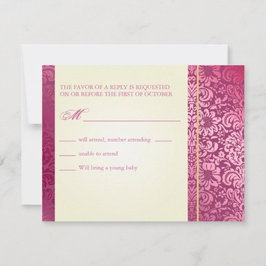 PixDezines Fidora Damask RSVP-kaarten RSVP Kaartje (Achterkant)