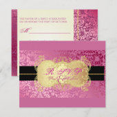 PixDezines Fidora Damask RSVP-kaarten RSVP Kaartje (Voorkant / Achterkant)